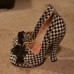 Irregular Choice Checkerboard Pattern Heels